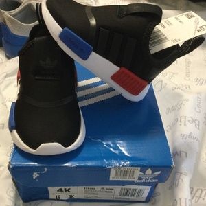 Adidas Sneakers NMD 360 Slip On Shoes Black White Red Unisex Infant Size 4